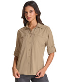 liyiyiyia Long Sleeve Fishing Shirts Women UPF Uv Sun Protection Shirts for Casual Work Safari Travel Cool Quick Dry Blouse