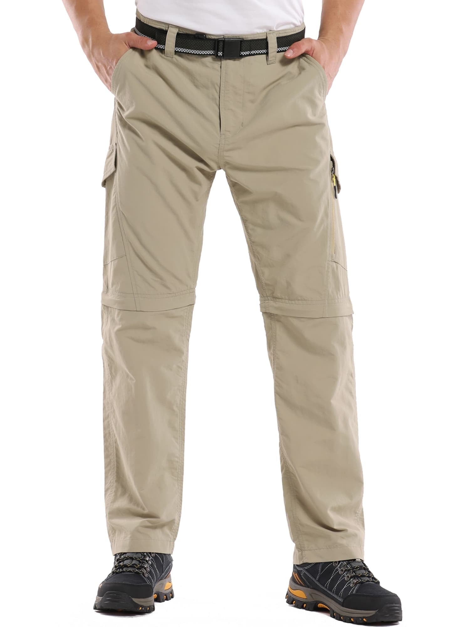 liyiyiyia Mens Convertible Hiking Cargo Pants Outdoor Quick Dry Zip Off Safari Trousers Lightweight Fishing Pant with Multi Pockets
